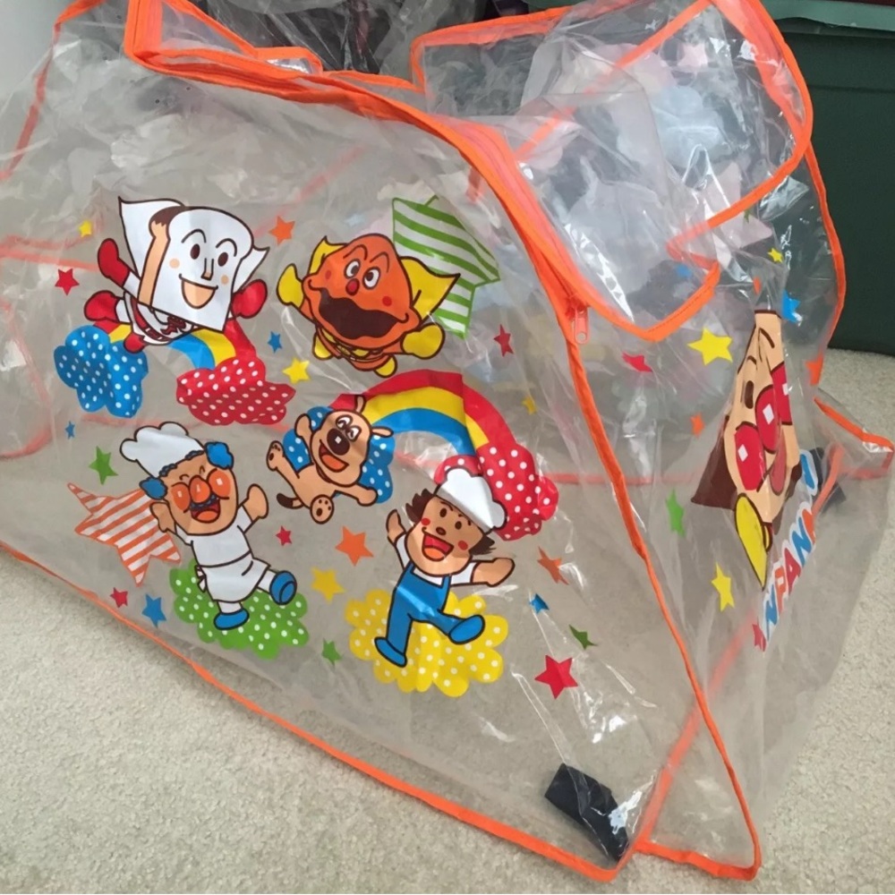 Anpanman Rain Cover Raincoat Single Stroller Wind Canopy Zipper Opening Storage